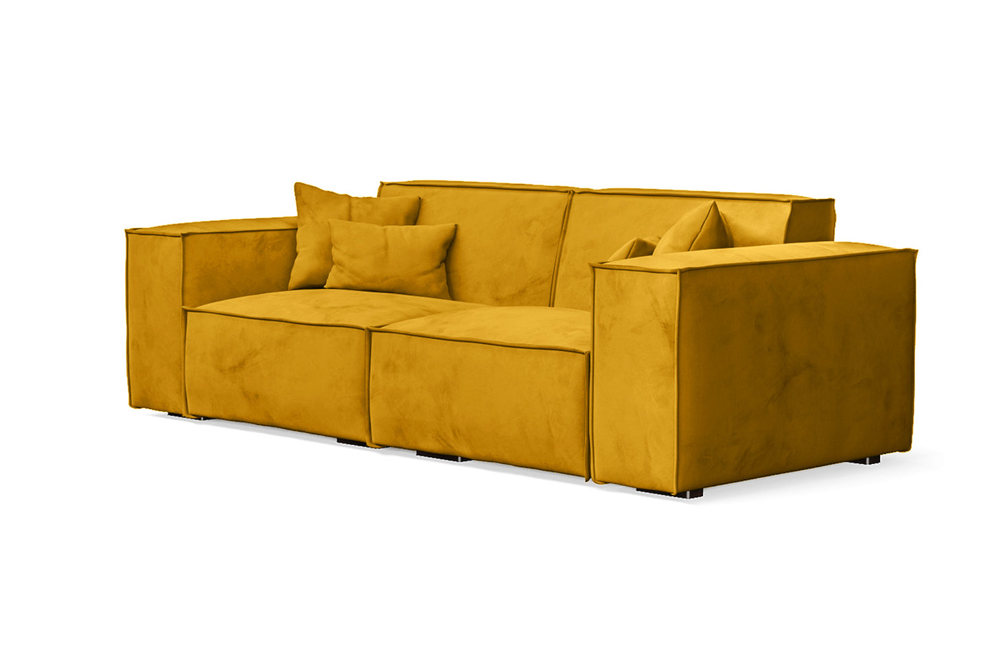 Naples 2 Seater Sofa Yellow Velvet