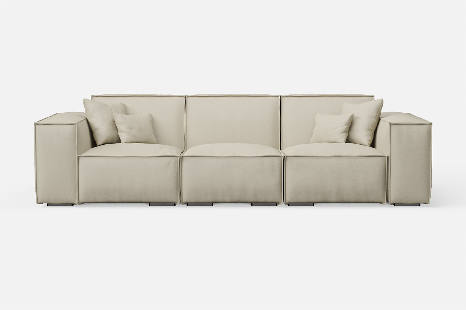 Naples 3 Seater Sofa Cream Leather