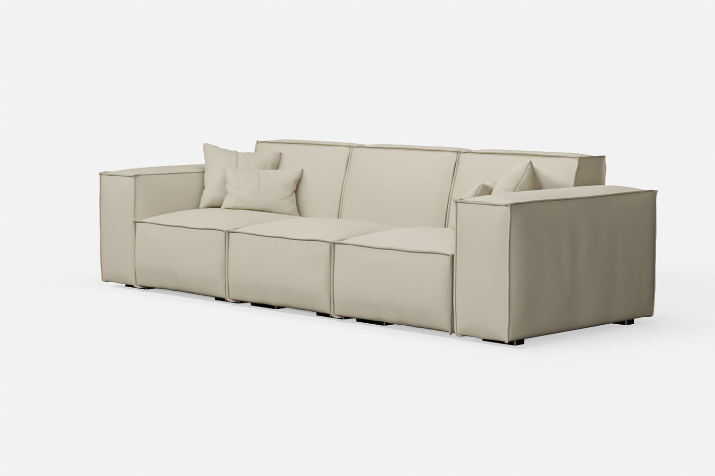 Naples 3 Seater Sofa Cream Leather