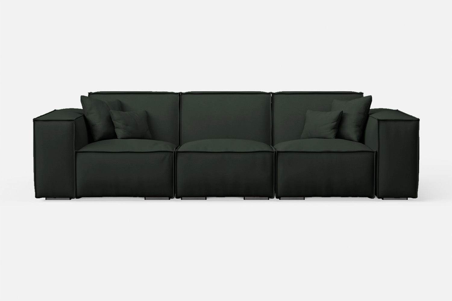 Naples 3 Seater Sofa Green Leather