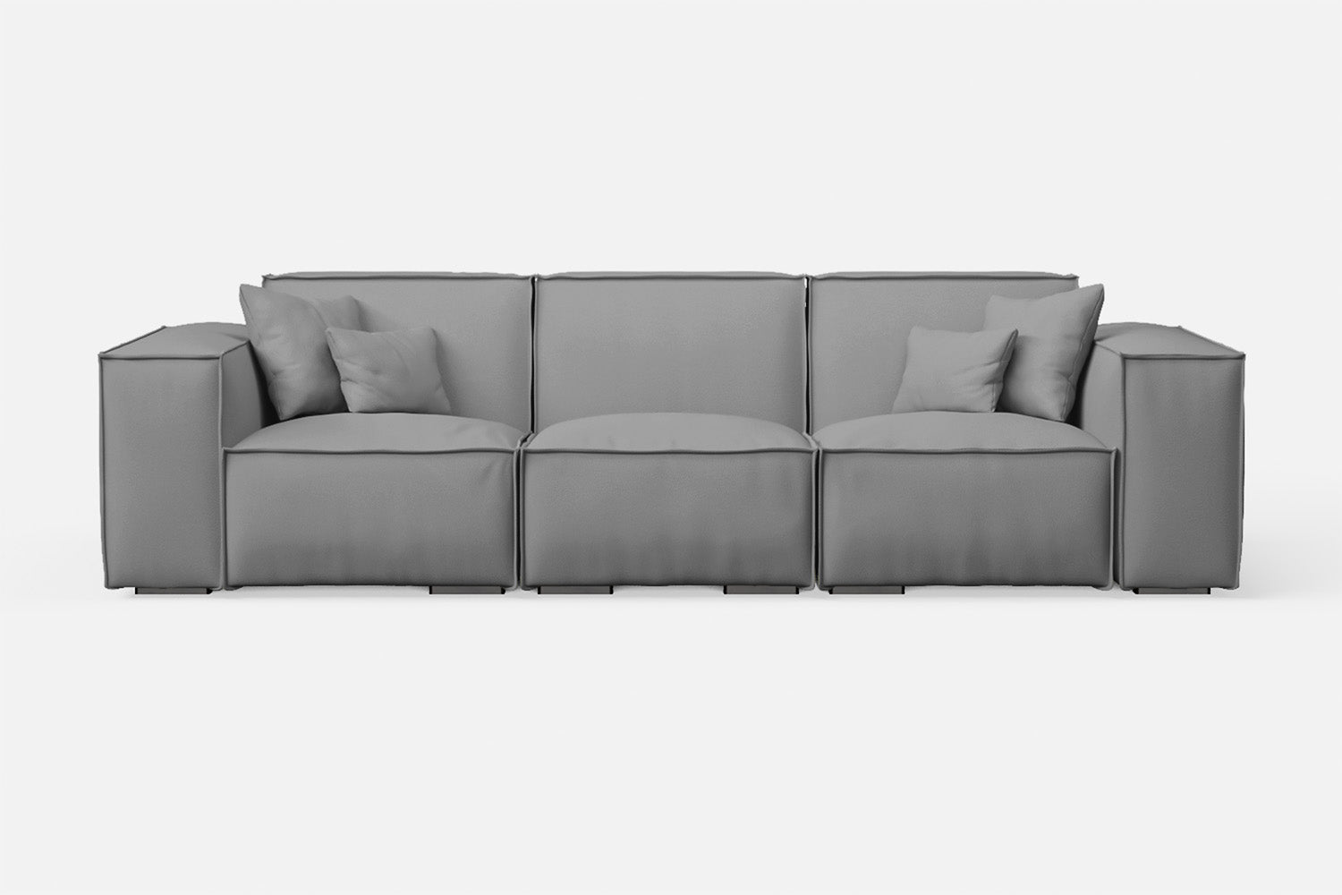 Naples 3 Seater Sofa Grey Leather