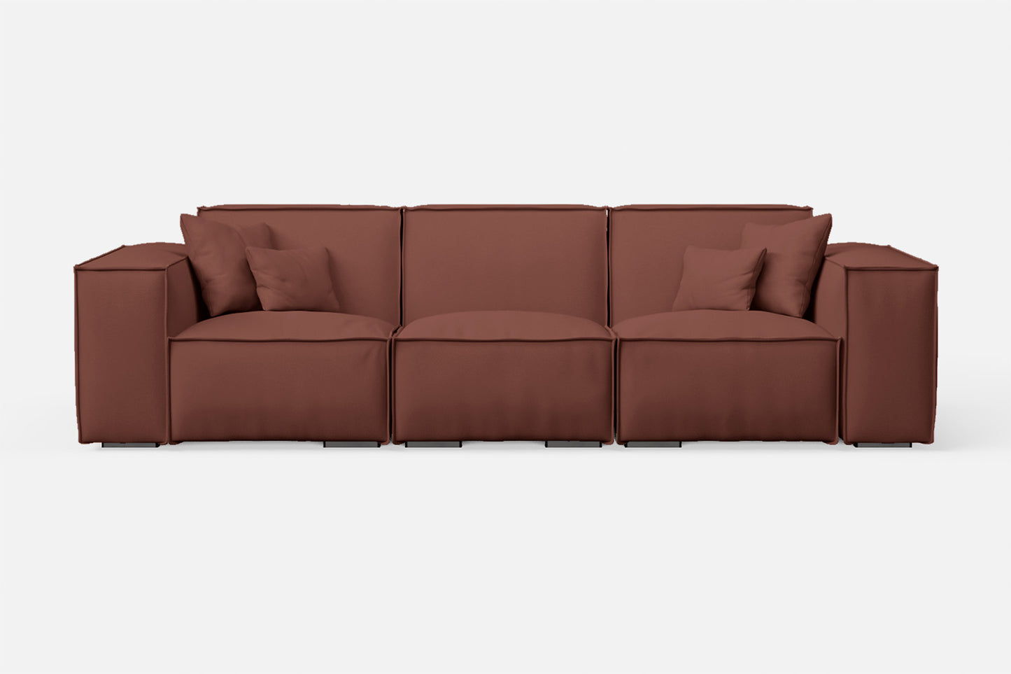 Naples 3 Seater Sofa Mauve Leather