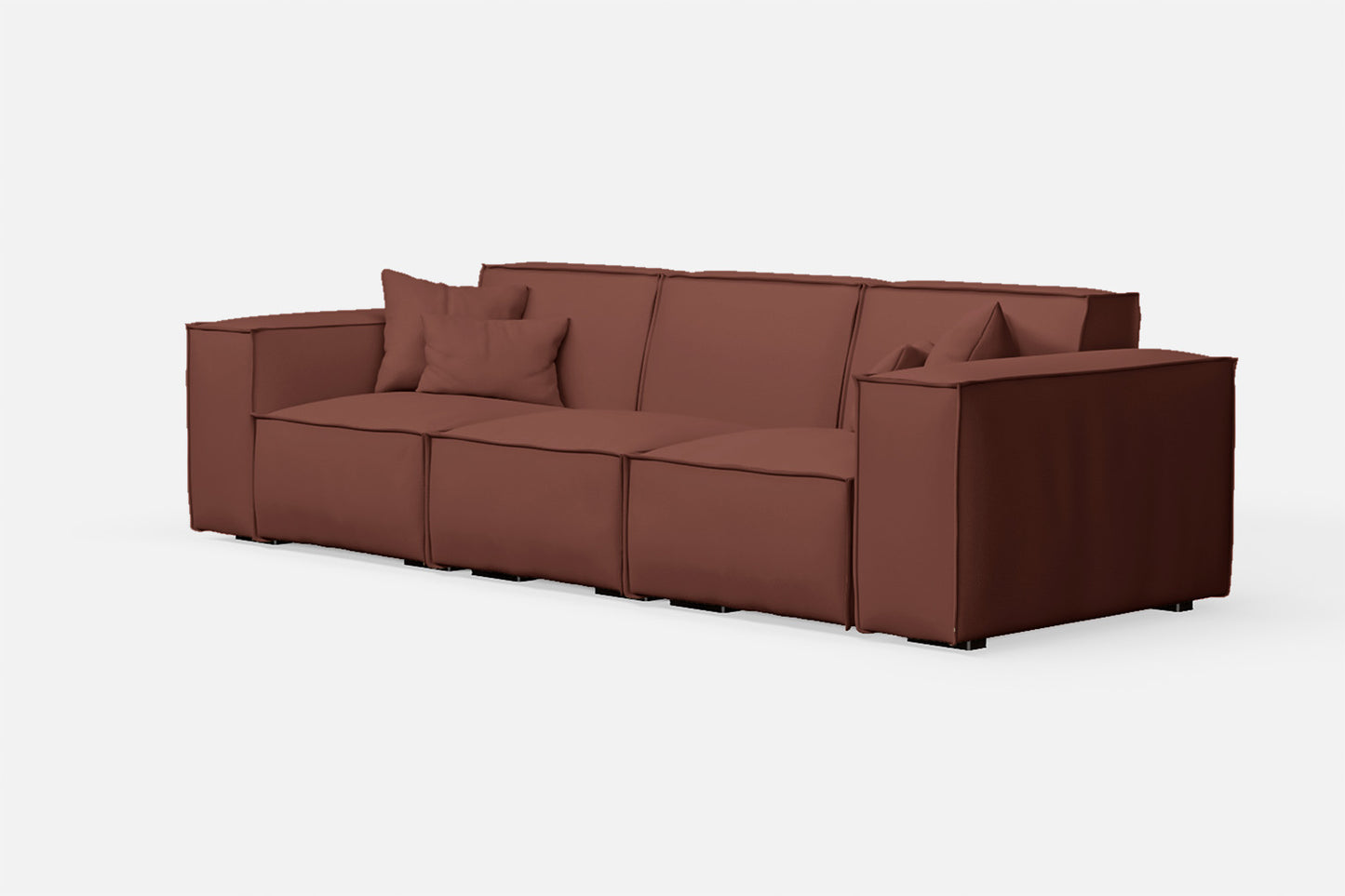 Naples 3 Seater Sofa Mauve Leather