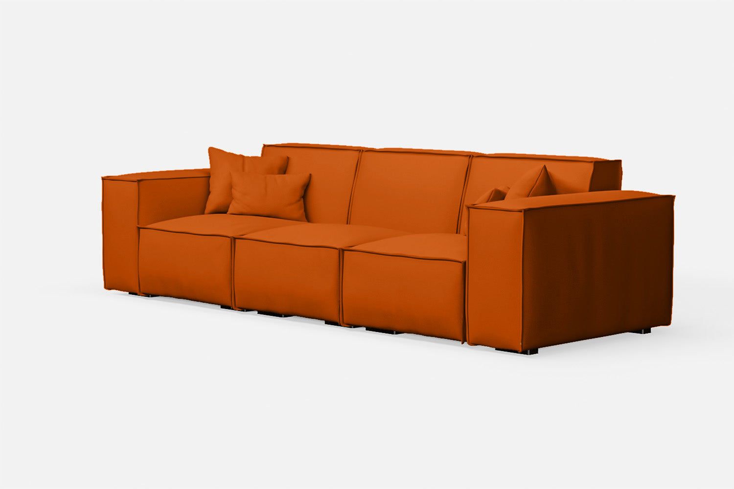 Naples 3 Seater Sofa Orange Leather