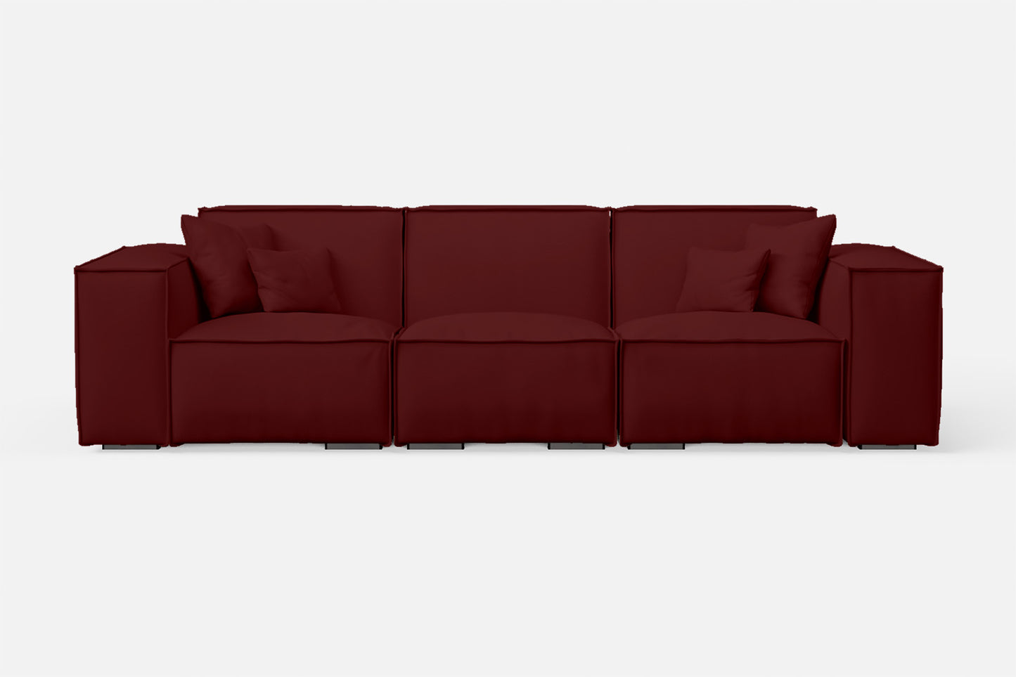 Naples 3 Seater Sofa Red Leather