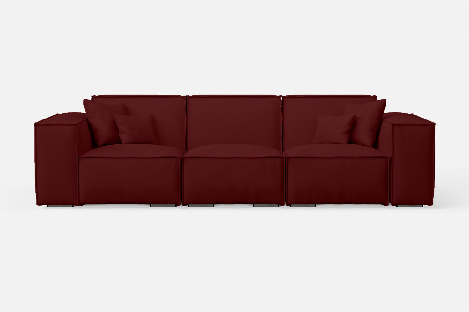 Naples 3 Seater Sofa Red Leather