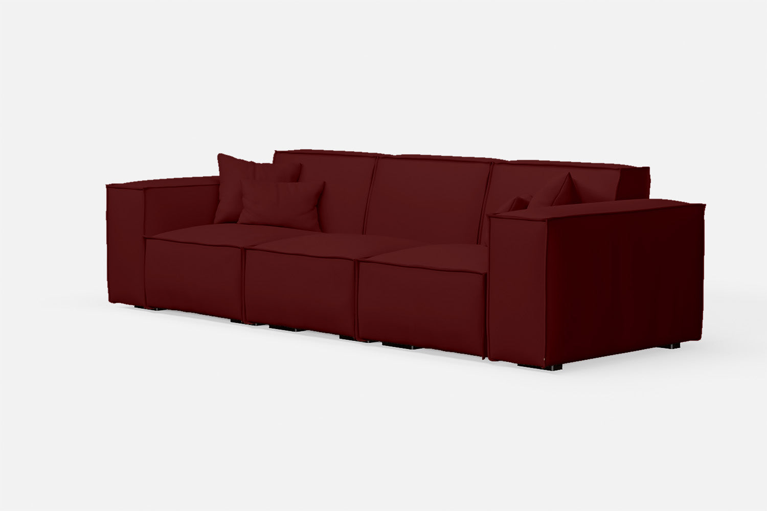 Naples 3 Seater Sofa Red Leather