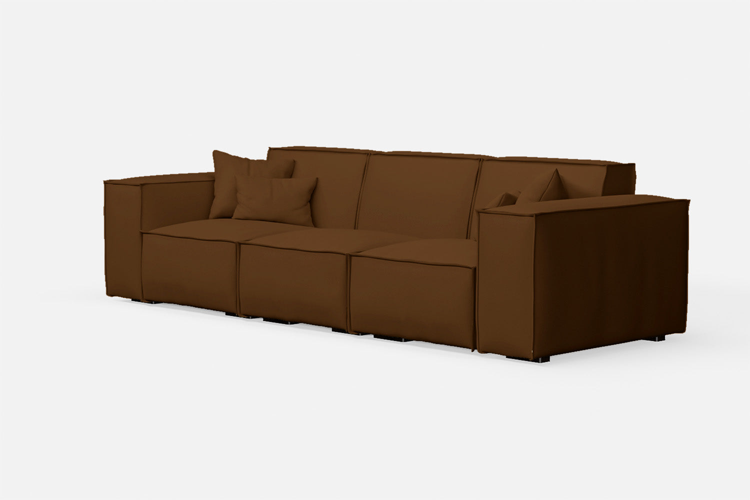 Naples 3 Seater Sofa Walnut Brown Leather