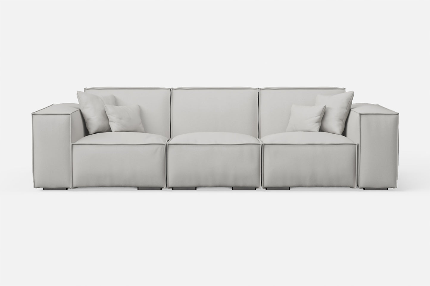 Naples 3 Seater Sofa White Leather