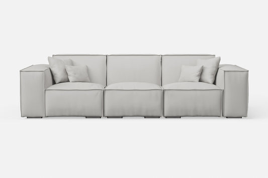 Naples 3 Seater Sofa White Leather