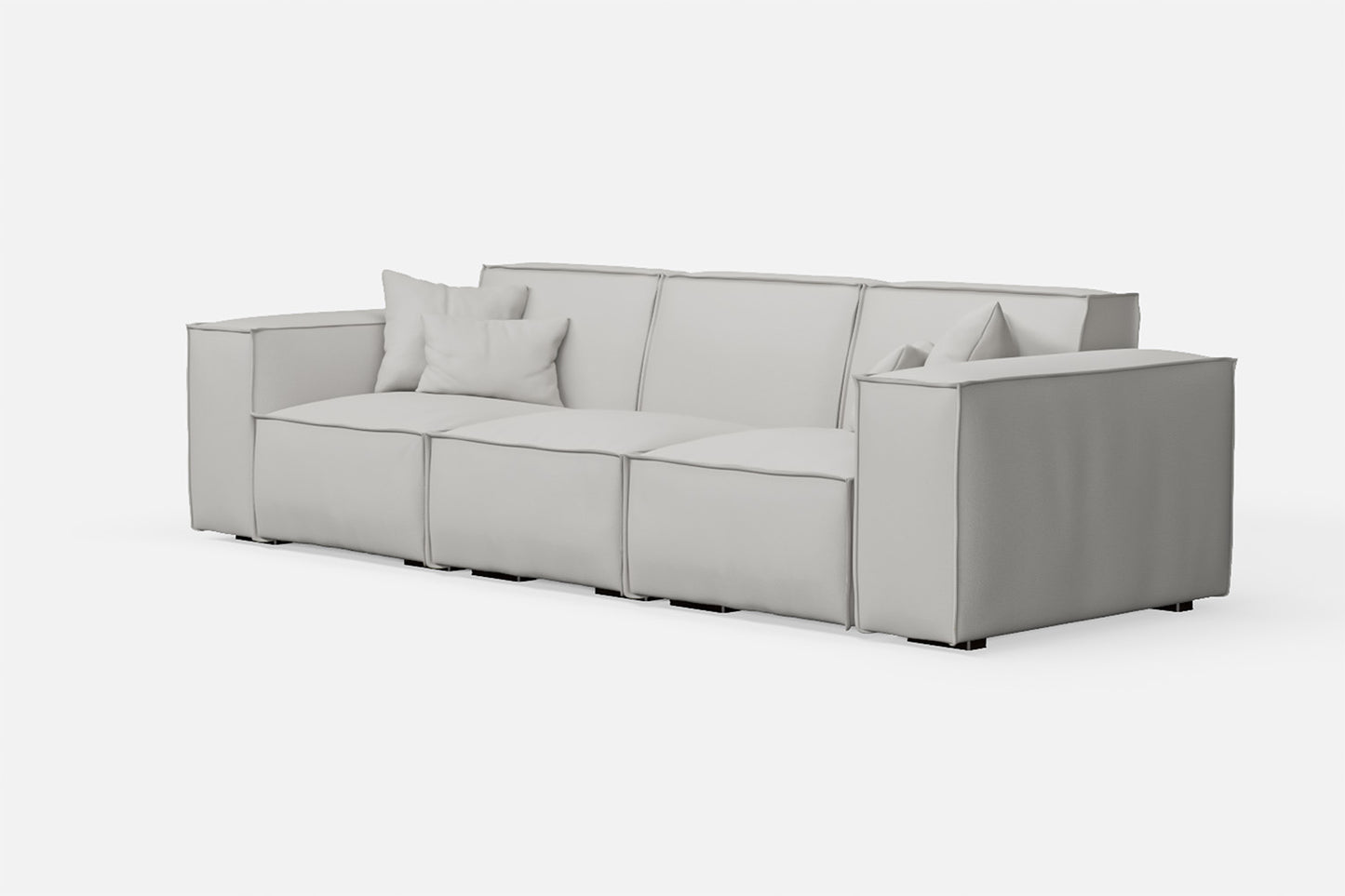 Naples 3 Seater Sofa White Leather