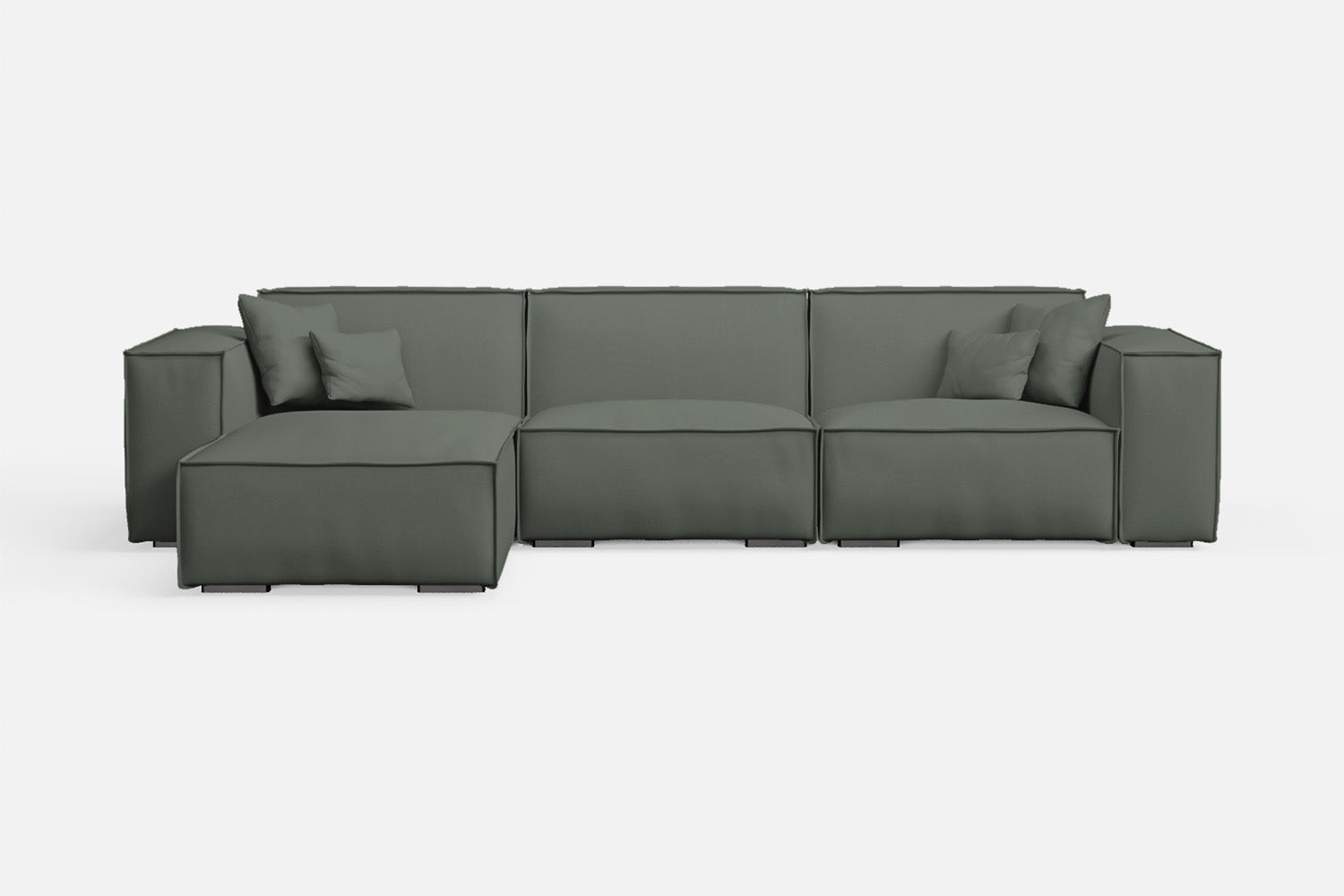 Naples 3 Seater Left Hand Facing Chaise Lounge Corner Sofa Lush Leather