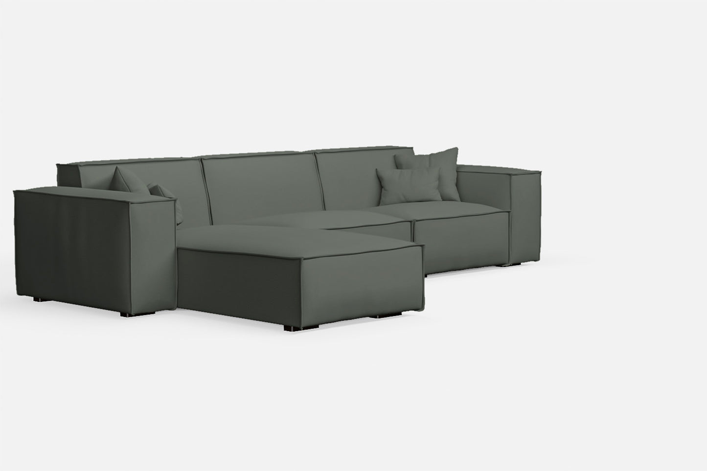 Naples 3 Seater Left Hand Facing Chaise Lounge Corner Sofa Lush Leather