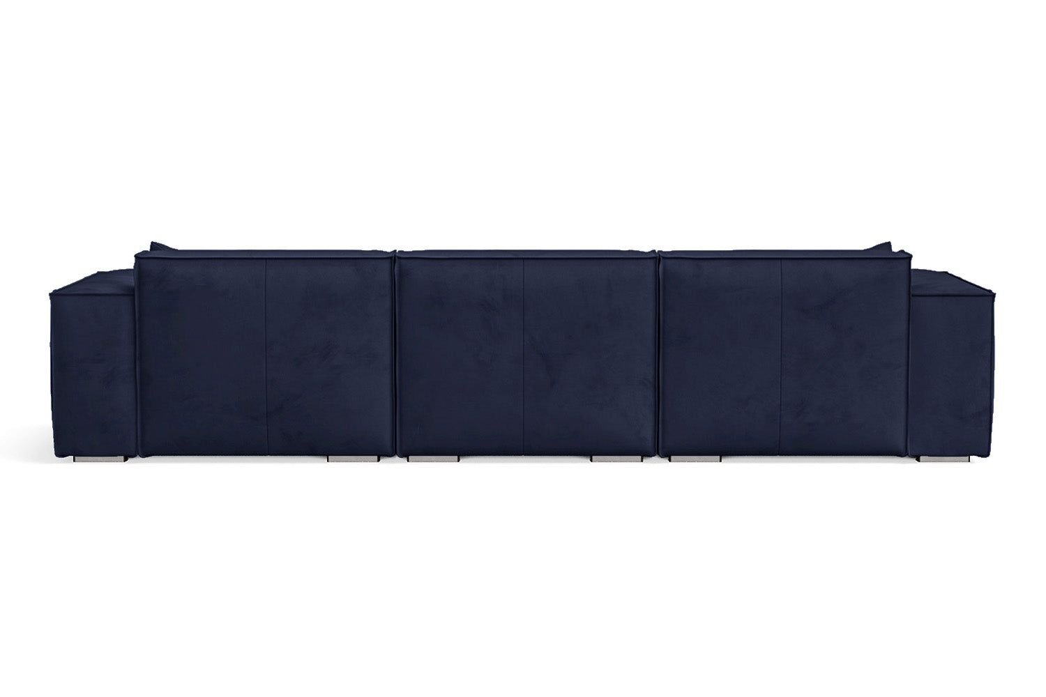 Naples 3 Seater Left Hand Facing Chaise Lounge Corner Sofa Dark Blue Velvet