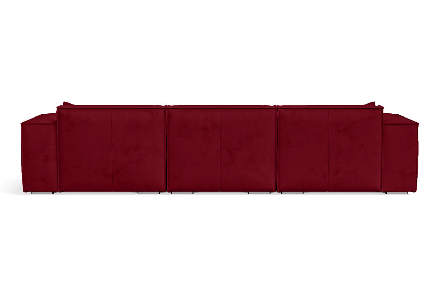 Naples 3 Seater Left Hand Facing Chaise Lounge Corner Sofa Red Velvet