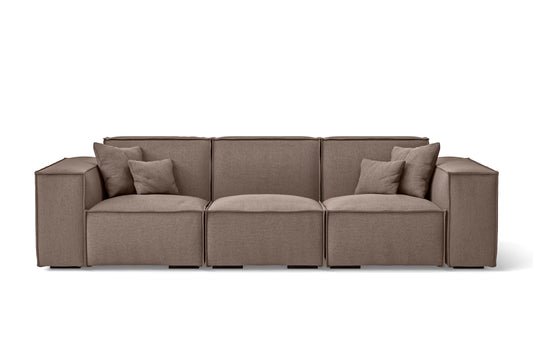 Naples 3 Seater Sofa Caramel Linen Fabric