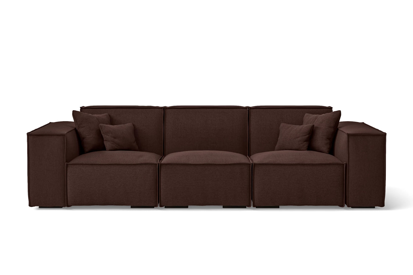 Naples 3 Seater Sofa Coffee Brown Linen Fabric