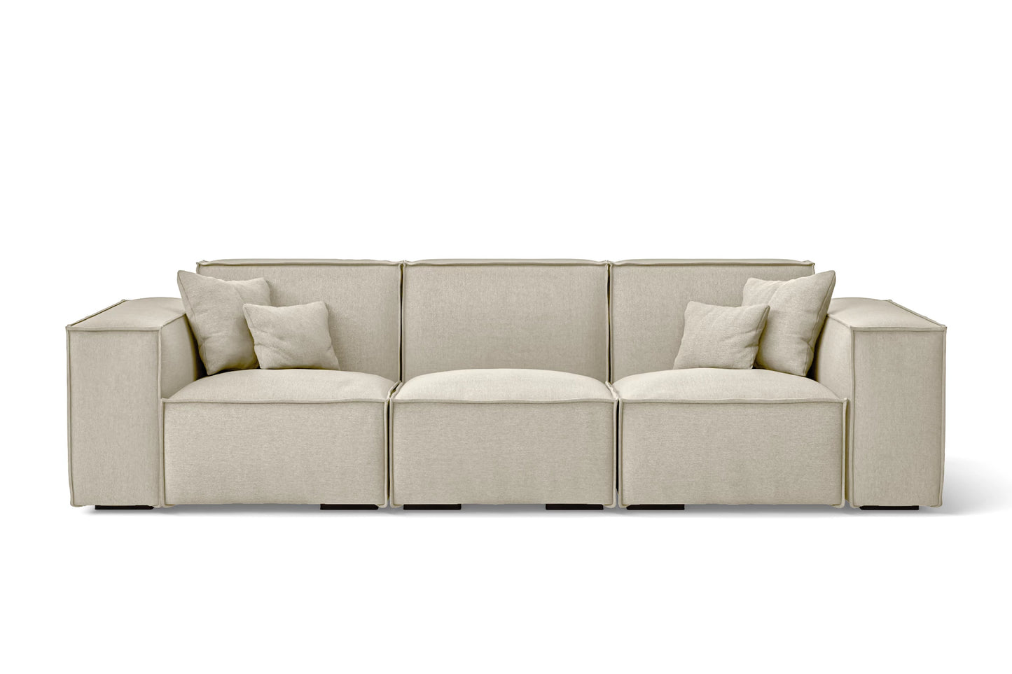 Naples 3 Seater Sofa Cream Linen Fabric