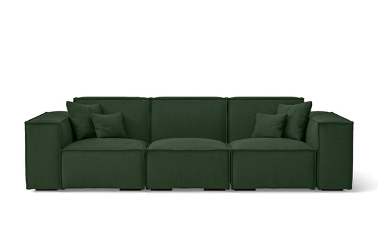 Naples 3 Seater Sofa Forest Green Linen Fabric