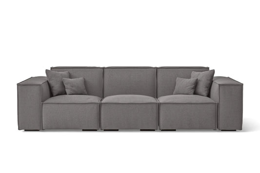 Naples 3 Seater Sofa Grey Linen Fabric