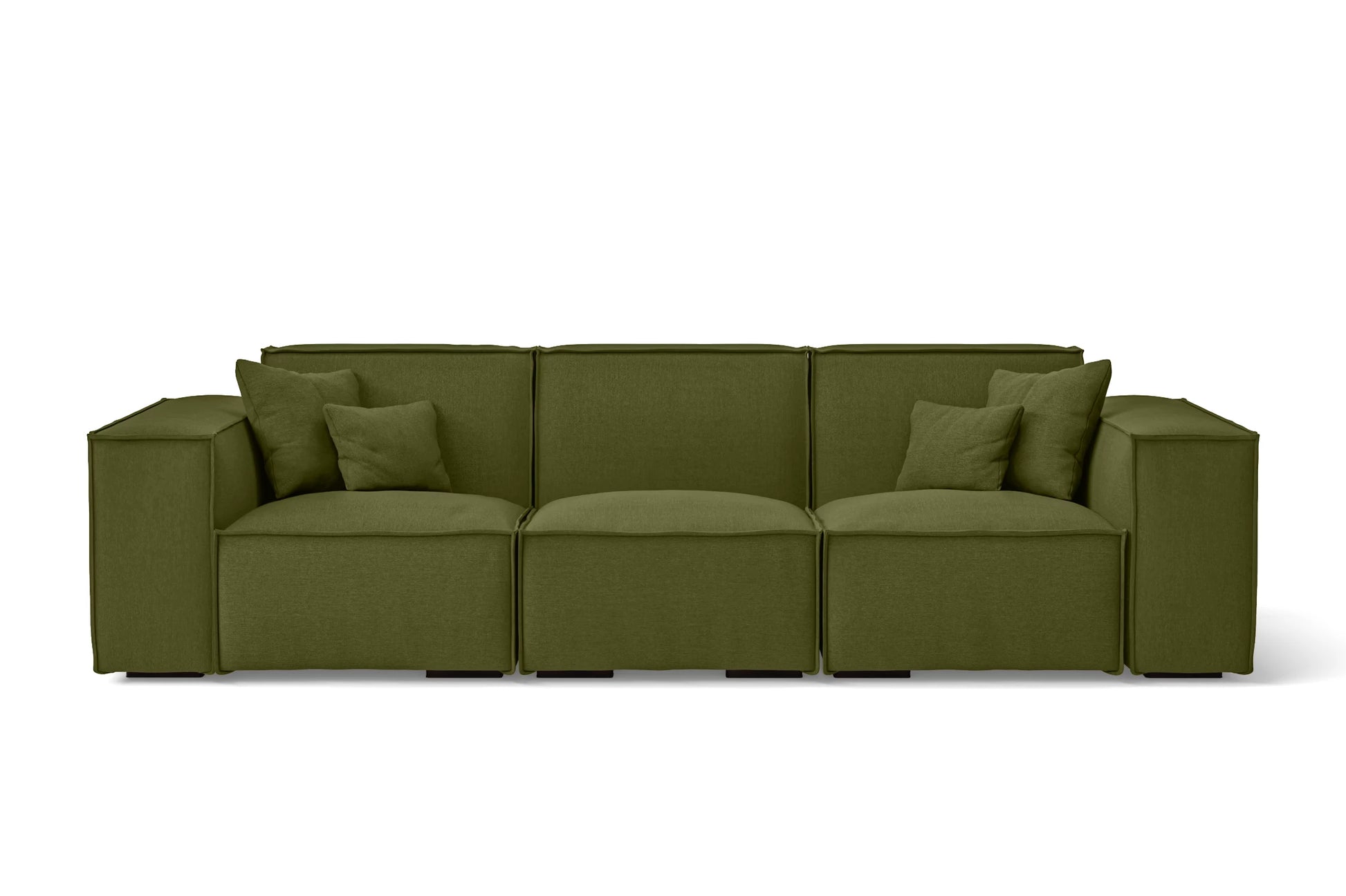 Naples 3 Seater Sofa Olive Linen Fabric