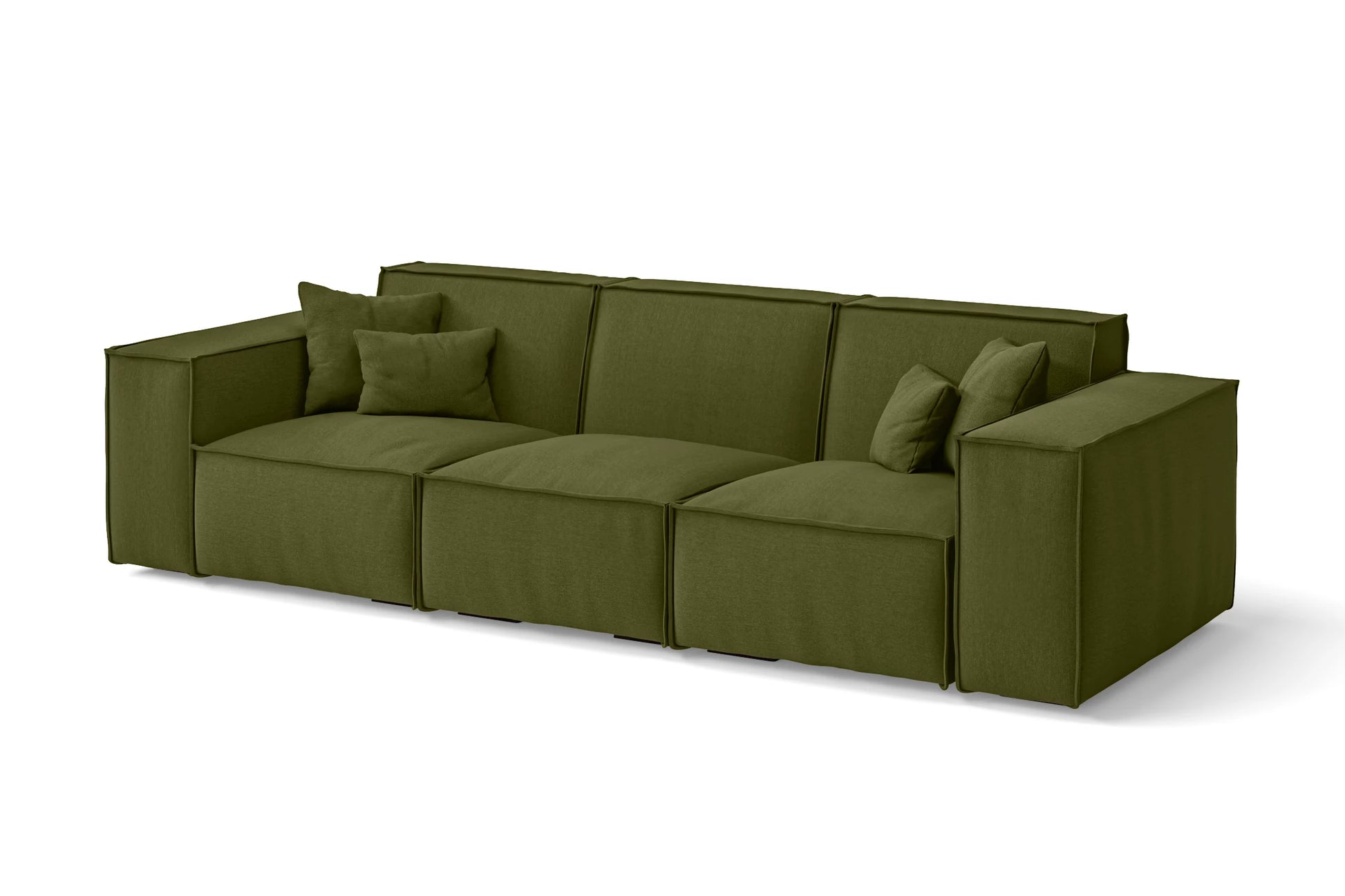 Naples 3 Seater Sofa Olive Linen Fabric