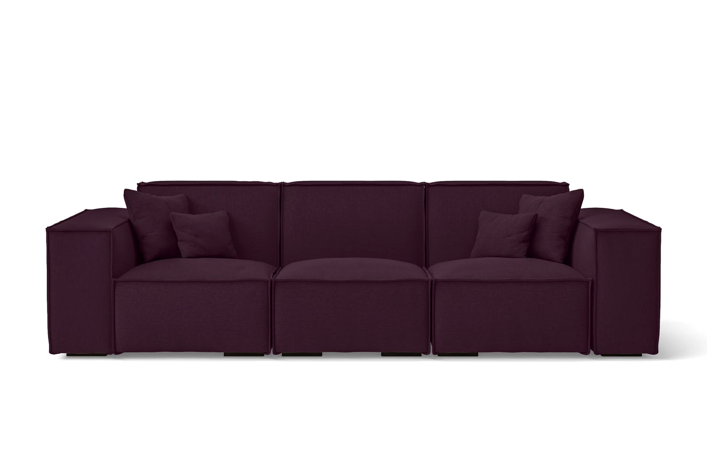 Naples 3 Seater Sofa Purple Linen Fabric