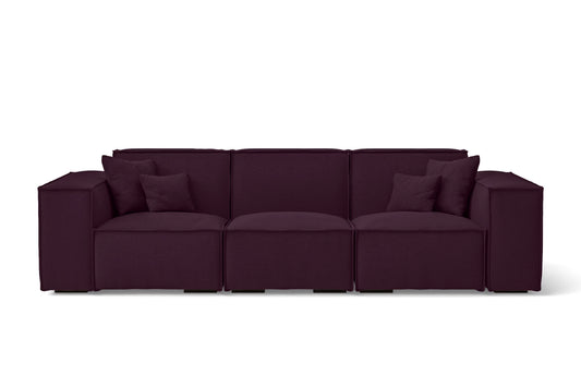 Naples 3 Seater Sofa Purple Linen Fabric