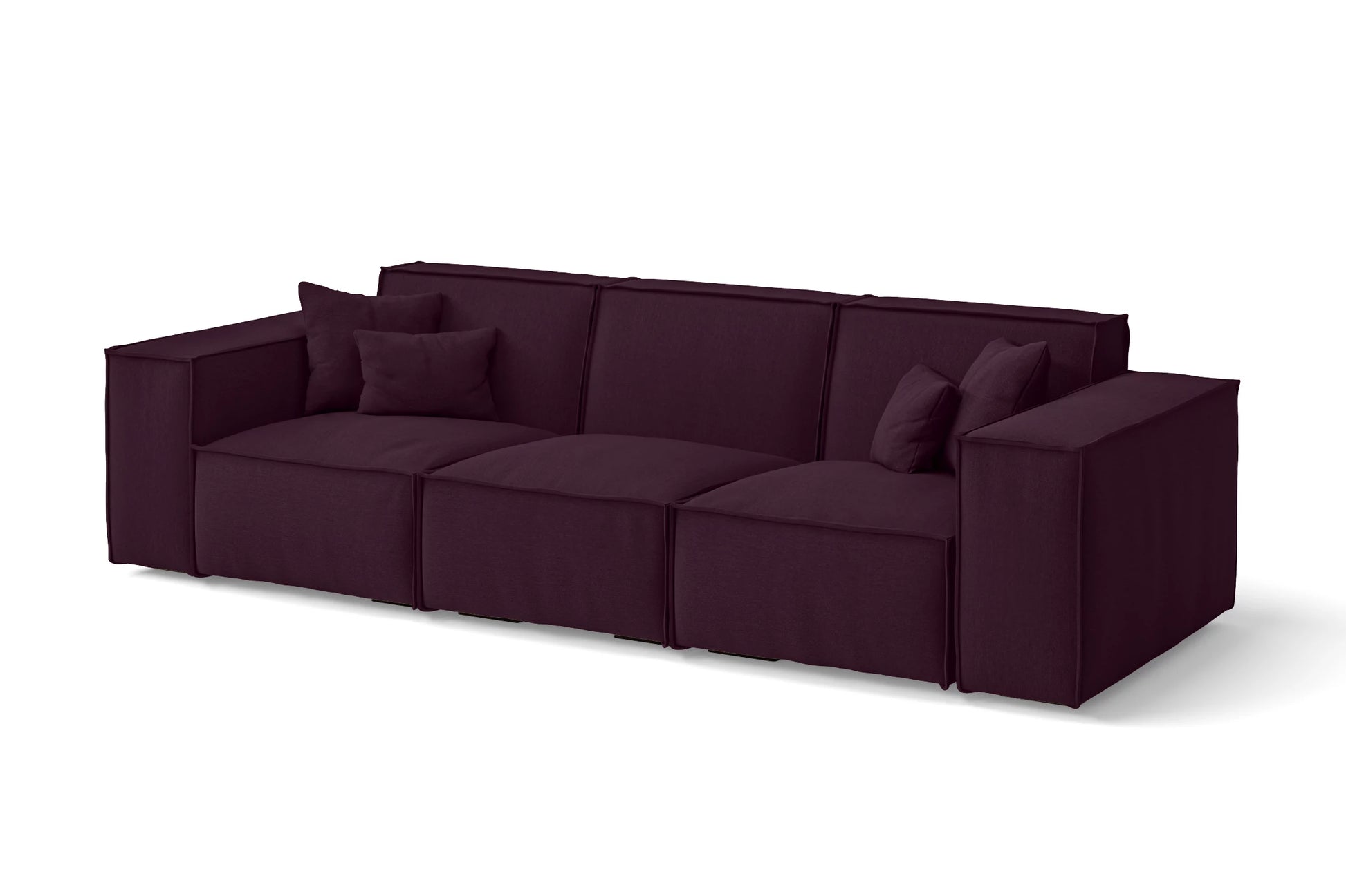 Naples 3 Seater Sofa Purple Linen Fabric