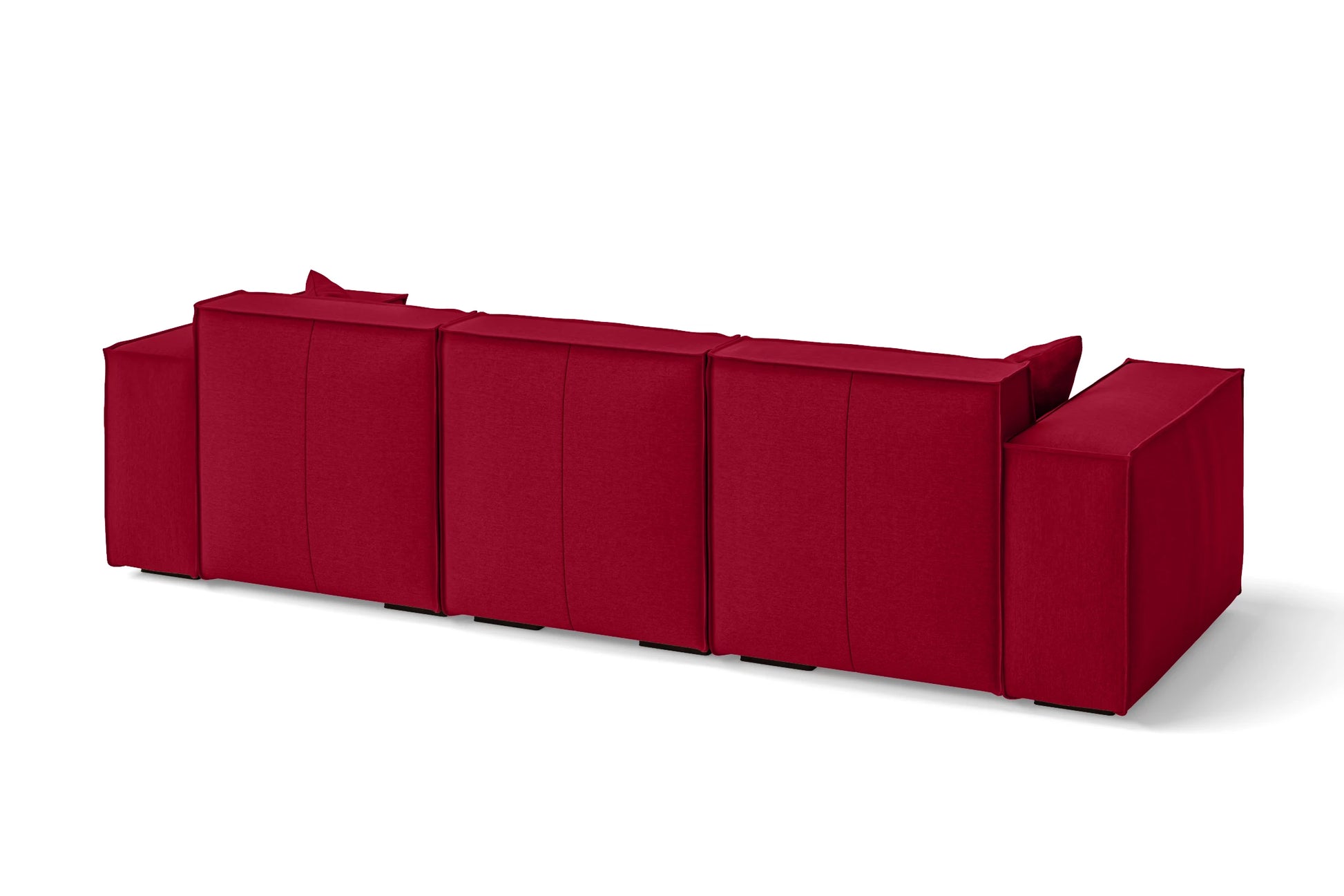 Naples 3 Seater Sofa Red Linen Fabric