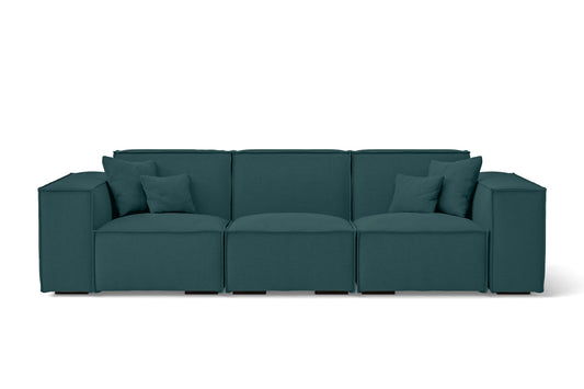 Naples 3 Seater Sofa Teal Linen Fabric