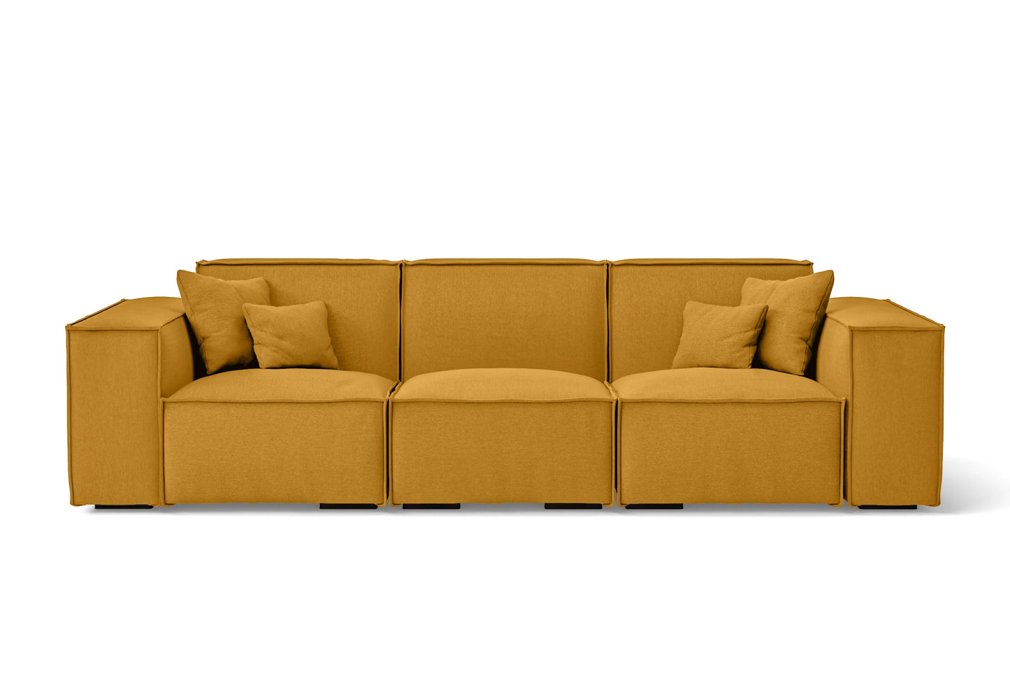 Naples 3 Seater Sofa Yellow Linen Fabric