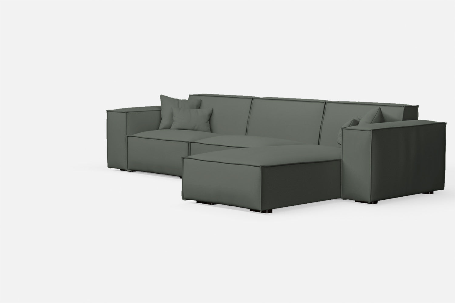 Naples 3 Seater Right Hand Facing Chaise Lounge Corner Sofa Lush Leather