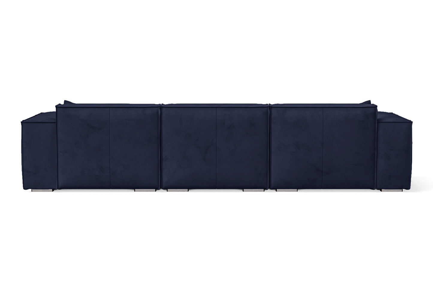 Naples 3 Seater Right Hand Facing Chaise Lounge Corner Sofa Dark Blue Velvet