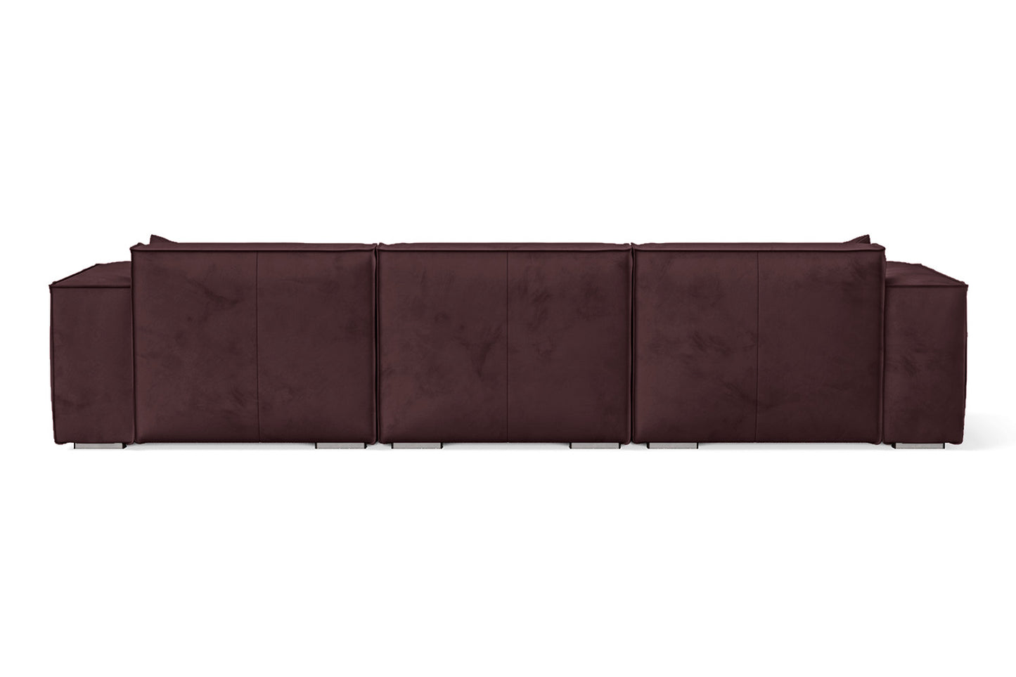 Naples 3 Seater Right Hand Facing Chaise Lounge Corner Sofa Grape Velvet