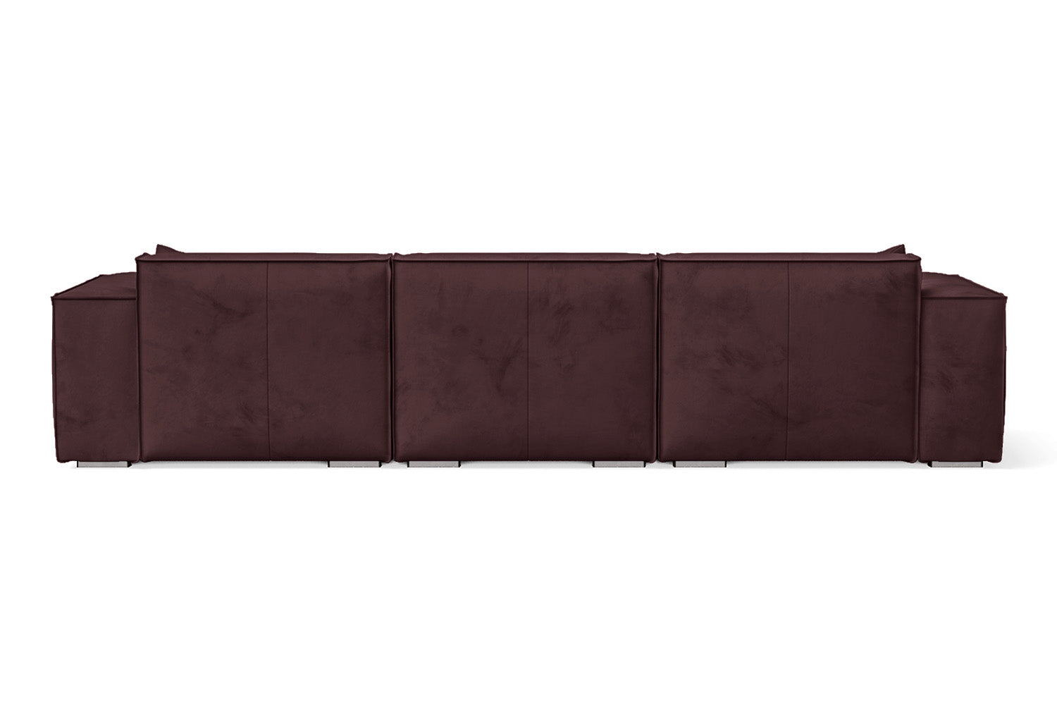 Naples 3 Seater Right Hand Facing Chaise Lounge Corner Sofa Grape Velvet