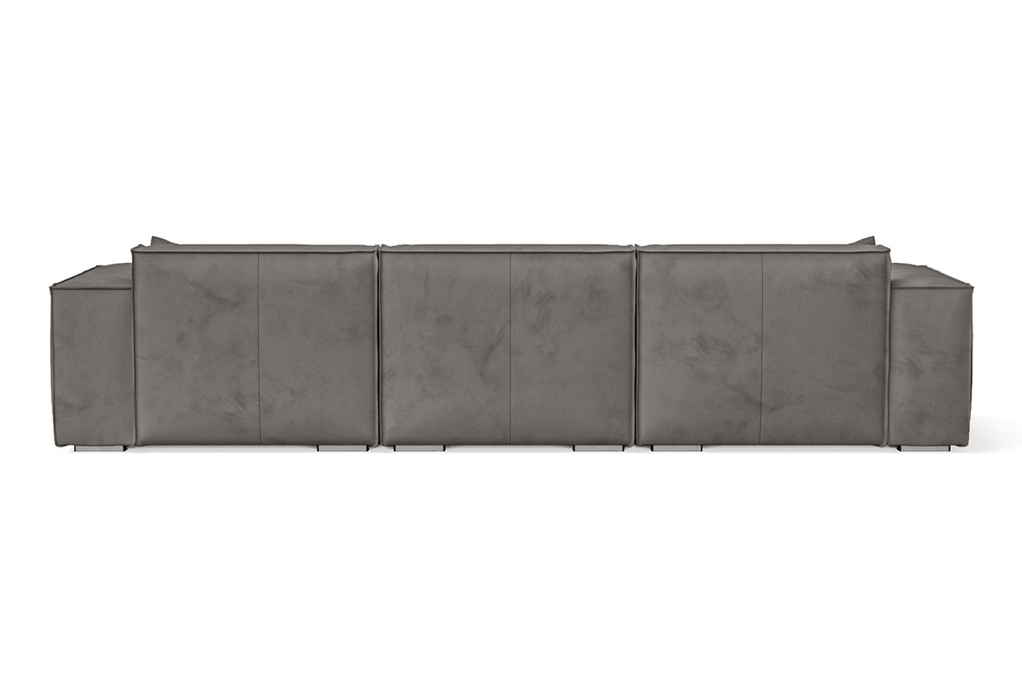 Naples 3 Seater Right Hand Facing Chaise Lounge Corner Sofa Grey Velvet