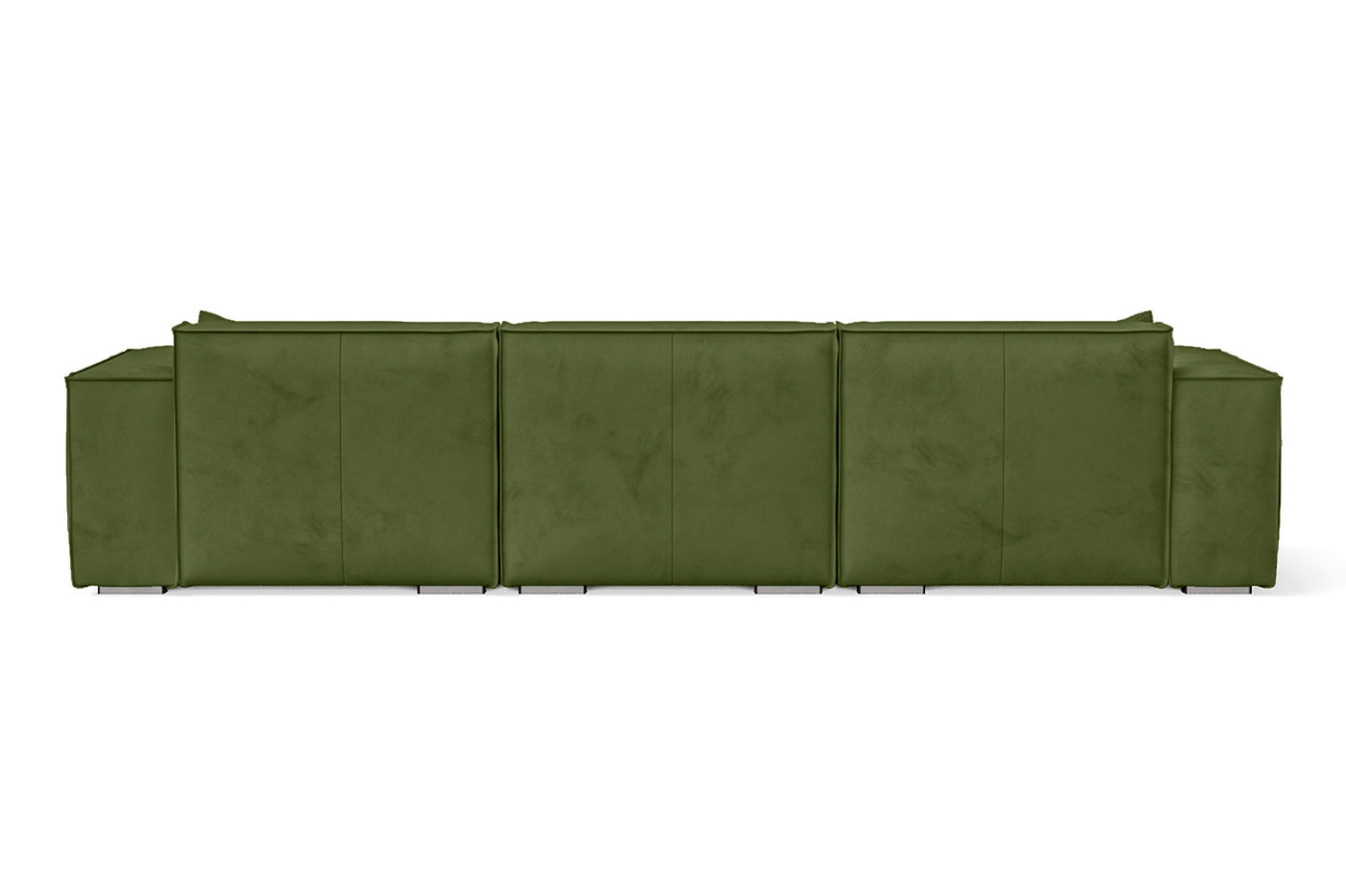 Naples 3 Seater Right Hand Facing Chaise Lounge Corner Sofa Lime Velvet