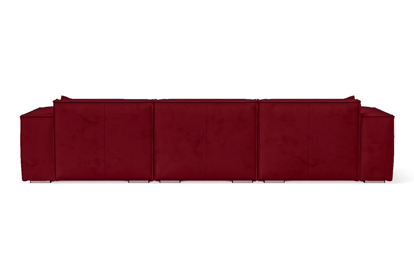 Naples 3 Seater Right Hand Facing Chaise Lounge Corner Sofa Red Velvet