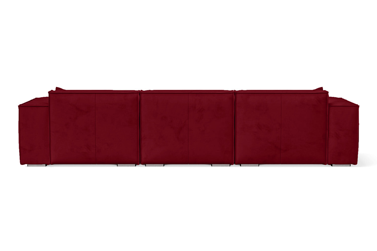 Naples 3 Seater Right Hand Facing Chaise Lounge Corner Sofa Red Velvet