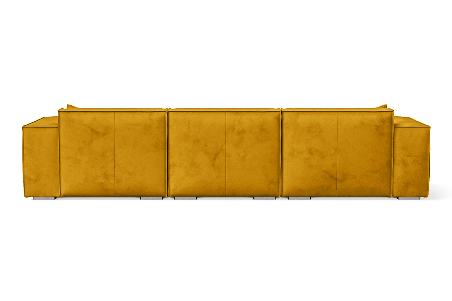 Naples 3 Seater Right Hand Facing Chaise Lounge Corner Sofa Yellow Velvet