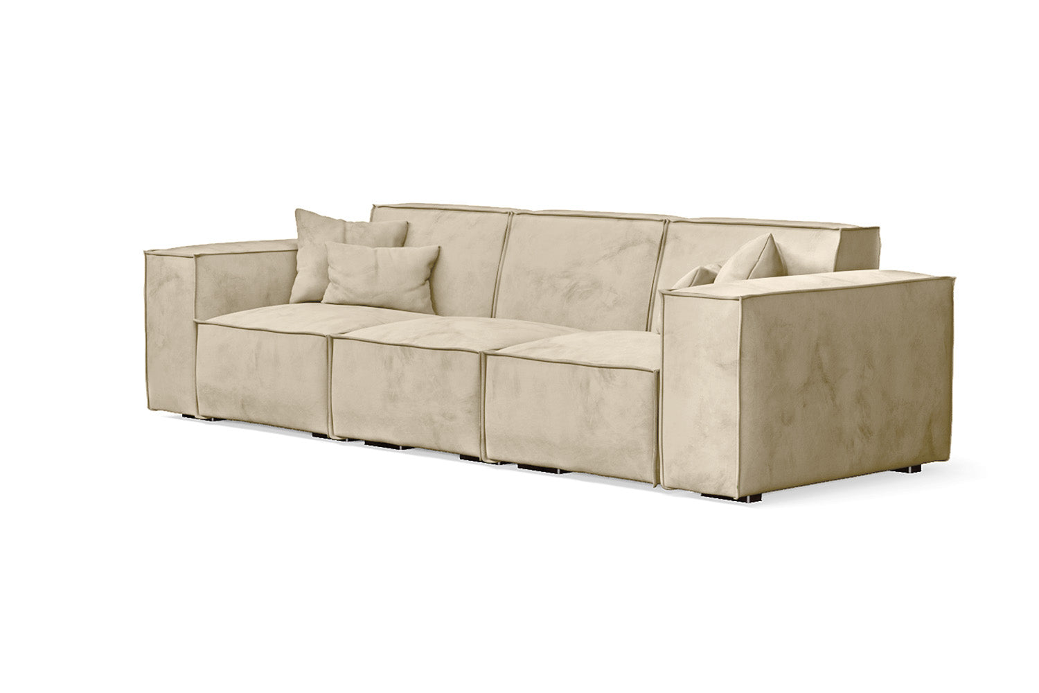 Naples 3 Seater Sofa Cream Velvet