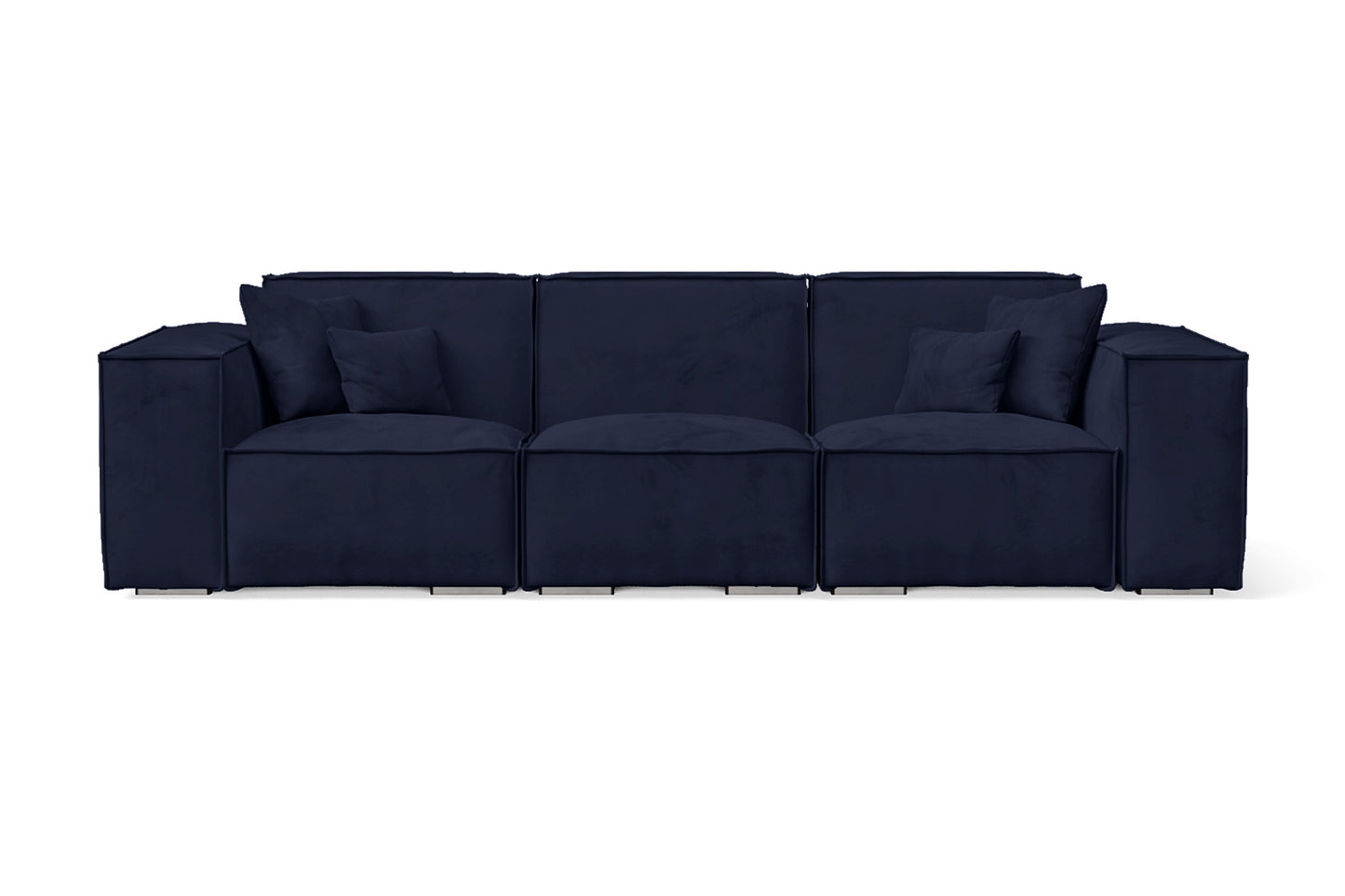 Naples 3 Seater Sofa Dark Blue Velvet