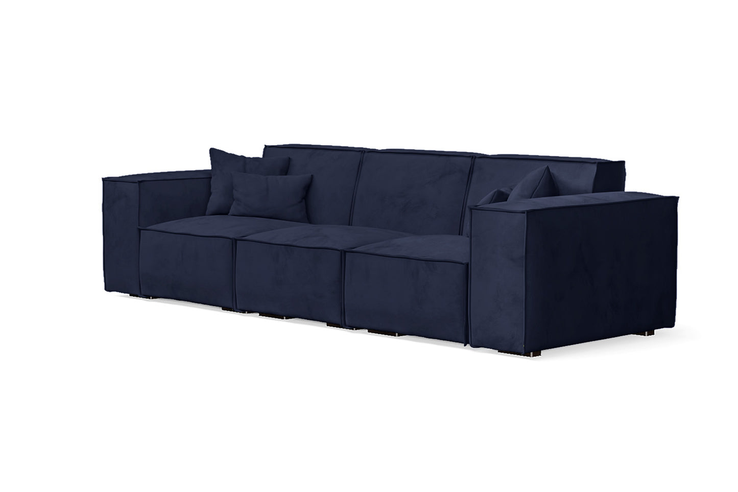 Naples 3 Seater Sofa Dark Blue Velvet