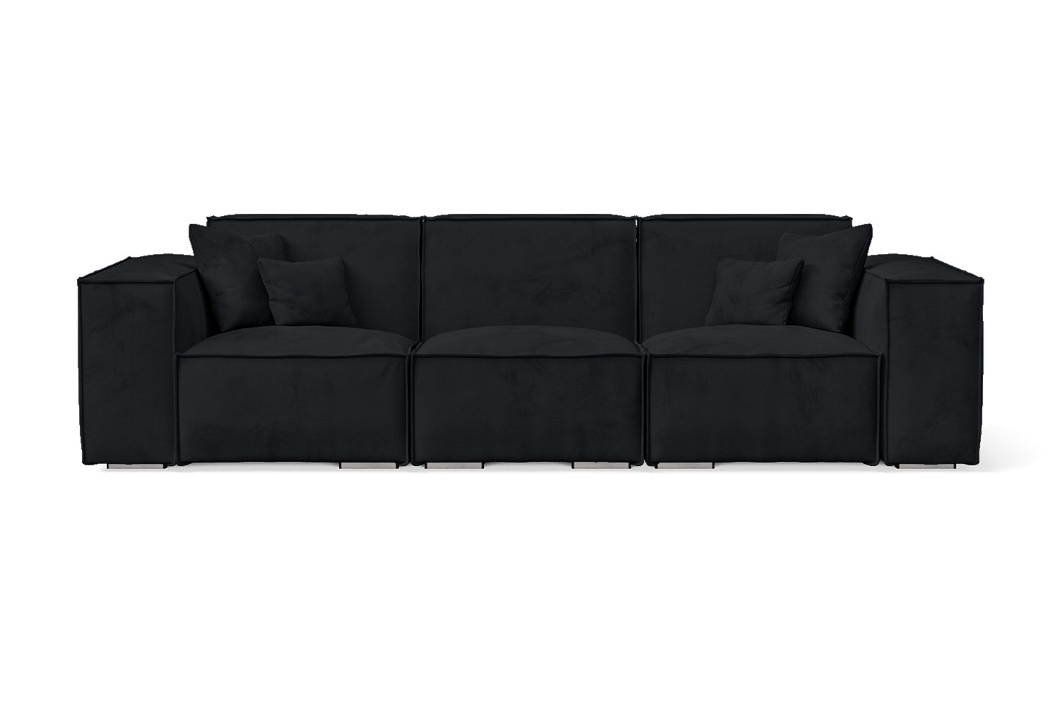 Naples 3 Seater Sofa Dark Grey Velvet