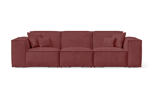 Naples 3 Seater Sofa Pink Velvet