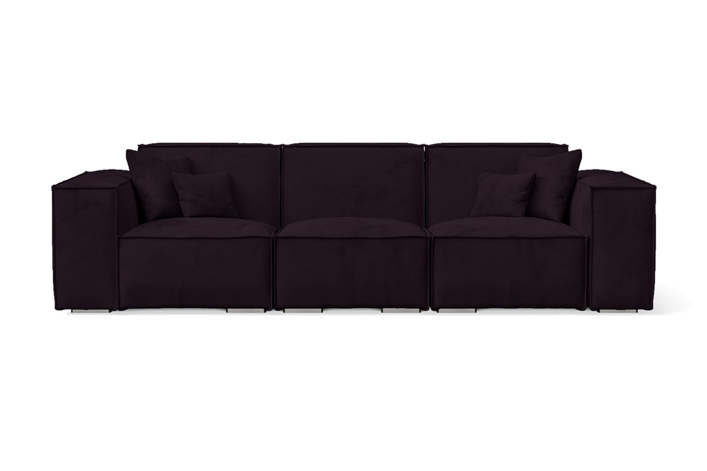 Naples 3 Seater Sofa Purple Velvet