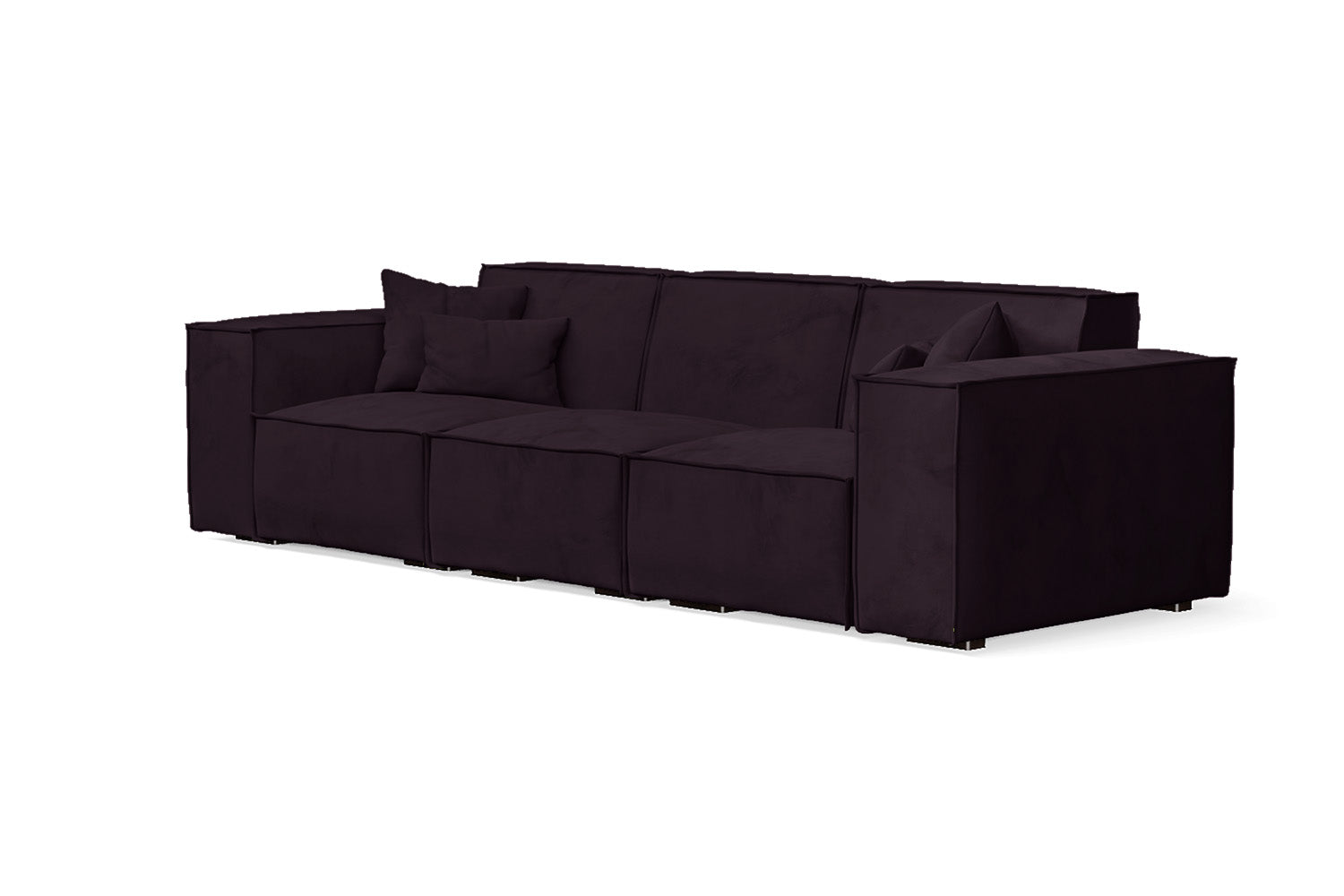 Naples 3 Seater Sofa Purple Velvet