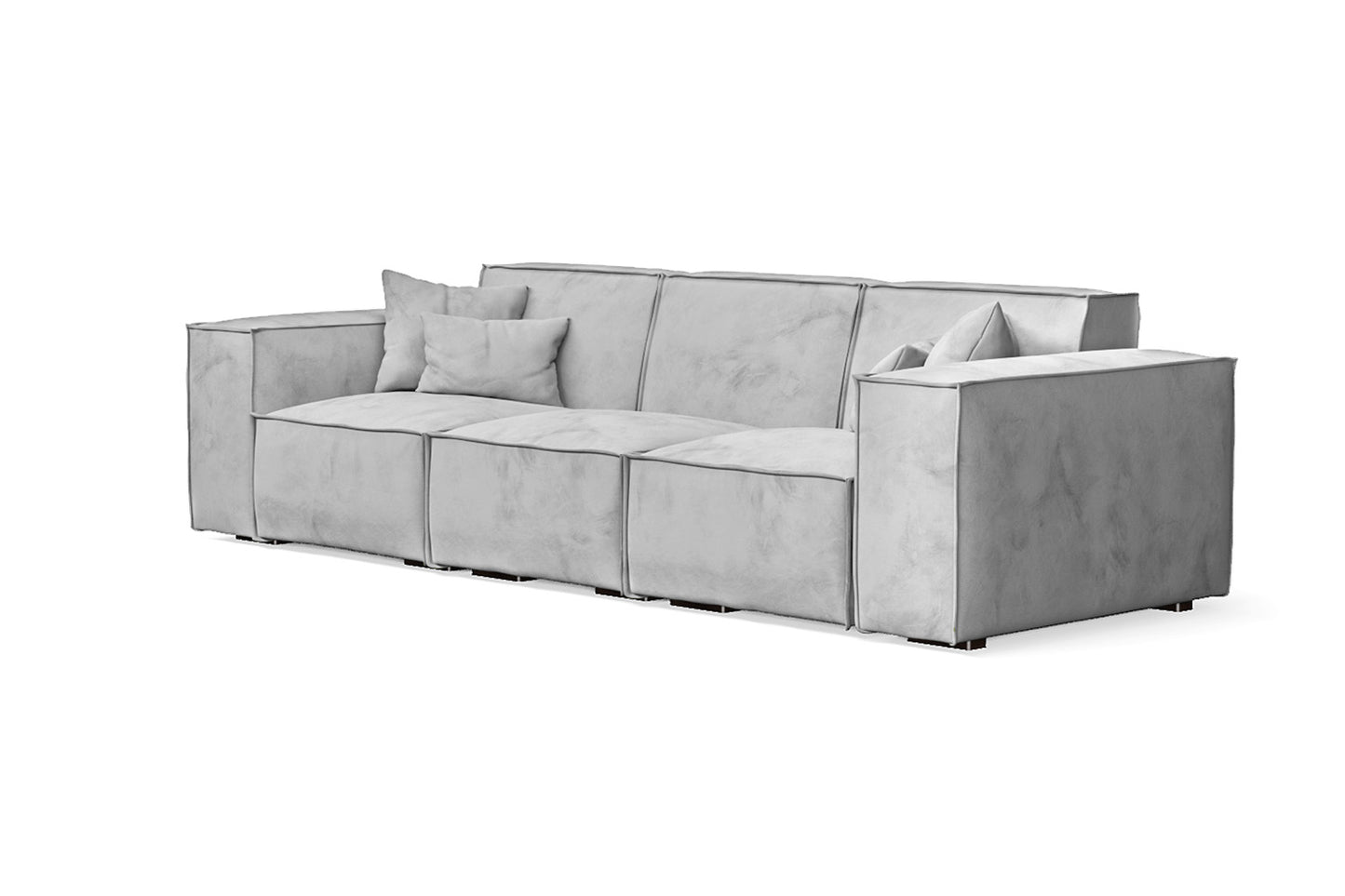 Naples 3 Seater Sofa White Velvet