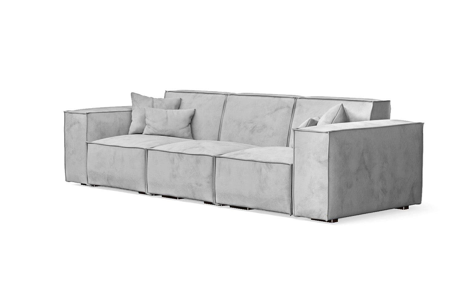 Naples 3 Seater Sofa White Velvet